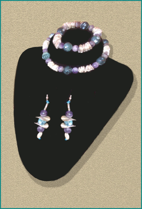 Silver Blue Amethyst Sophisti-Cuffs™ with Earrings